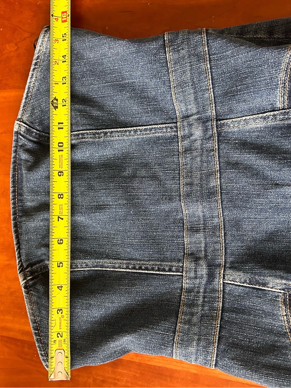 Zara strapless denim patchwork dress Size Large fits Medium - Picture 8 of 11